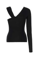 Nensi Dojaka Black Stretch Viscose Top