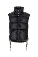 Khrisjoy Black Nylon ärmellose Puff glänzend Down Jacke