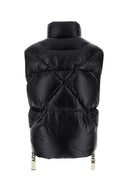 Khrisjoy Black Nylon ärmellose Puff glänzend Down Jacke