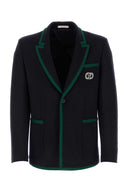 Valentino Garavani Midnight Blue Stretch Cotton Blend Blazer