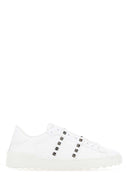 Valentino Garavani White Leather Rockstud Untitled Sneakers