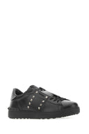 Valentino Garavani schwarzer Leder Rockstud Untitled Sneakers