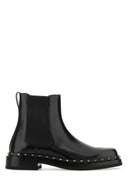 Valentino Garavani Rockstud de cuero negro M Botas de tobillo