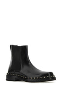 Valentino Garavani Rockstud de cuero negro M Botas de tobillo