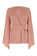 Max Mara Powder Pink Satin Occhi Blouse