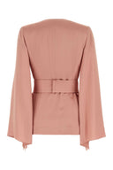 Max Mara Powder Pink Satin Occhi Blouse