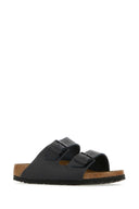 Birkenstock Black Leather Arizona Slippers