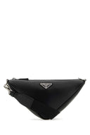 Prada Black Leder Dreieck Crossbody Tasche