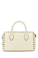 Valentino Garavani Ivory Leather Rockstud Handbag