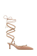 Valentino Garavani Pulver rosa Leder Rockstudpumpen
