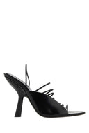 Salvatore Ferragamo Black Fabric And Leather Sandals