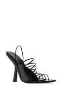 Salvatore Ferragamo Black Fabric And Leather Sandals