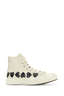 Comme Des Garcons Play Ivory Canvas Comme Des Garã§Ons X Converse Sneakers