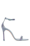 Amina Muaddi Embellished Satin Kim Sandals