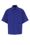 Off White Blue Cotton Oversize Shirt
