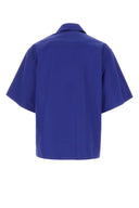Off White Blue Cotton Oversize Shirt