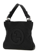 Kleine Gucci Blondie Einkaufstasche aus schwarzem Leder von Gucci