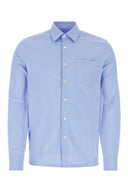 Camicia poplin blu in polvere Prada