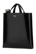 Borsa per la spesa in pelle nera Prada