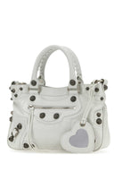 Balenciaga White Nappa Leder Neo Cagole Tote M Handtasche