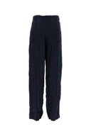 Balenciaga dunkelblauer Satin 5 Taschenhose