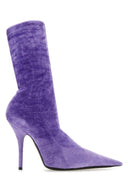 Balenciaga Lilac Velvet Knife Ankle Boots