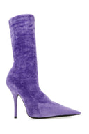Balenciaga Lilac Velvet Knife Ankle Boots
