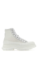 Alexander McQueen White Raffia Tread Slick Sneakers