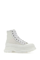 Alexander McQueen White Raffia Tread Slick Sneakers