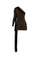 Dion Lee Black Viscose Blend One Shoulder Dress