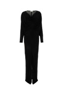 Saint Laurent Black Viscose Long Dress