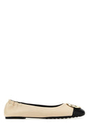 Tory Burch Sand Nappa Leather Claire Ballerinas