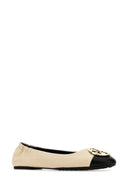 Tory Burch Sand Nappa Leather Claire Ballerinas