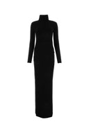 Saint Laurent Black Woll Langes Kleid