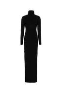 Saint Laurent Black Woll Langes Kleid