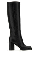 Stivali in pelle nera Prada