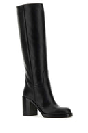 Stivali in pelle nera Prada