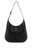 Borsa a tracolla in pelle nera Prada