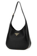 Borsa a tracolla in pelle nera Prada