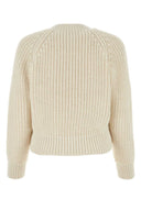 Prada Ivory Shearling And Alpaca Sweater
