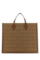 Versace Embroidered Canvas Versace Allover Shopping Bag
