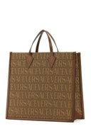 Versace Embroidered Canvas Versace Allover Shopping Bag