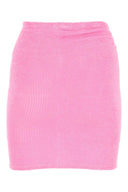 Hunza G Fluo Pink Stretch Nylon Blend Miniskirt