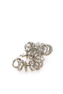 Amina Muaddi Silver Metal Multi Ring Earrings