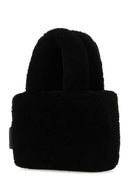 Amina Muaddi Black Shearling Amini Giuly Handbag