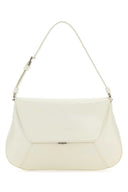 Amina Muaddi Black Leather Ami Shoulder Bag