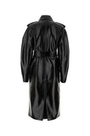Sportmax Black Synthetic Leather Faggi Coat
