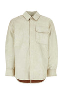 Camisa de cuero de tiza de Helmut Lang