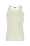 Saint Laurent Ivory Cotton Tank Top