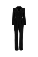 Pianoforte Black Stretch Wool Mincio Jumpsuit